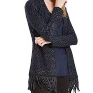 NWT NIC+ZOE Navy Fringe Sequin Cardigan